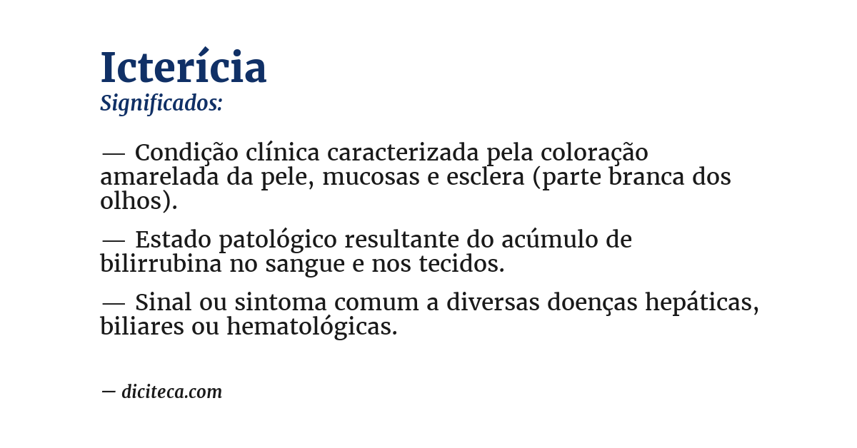 Significado de icterícia
