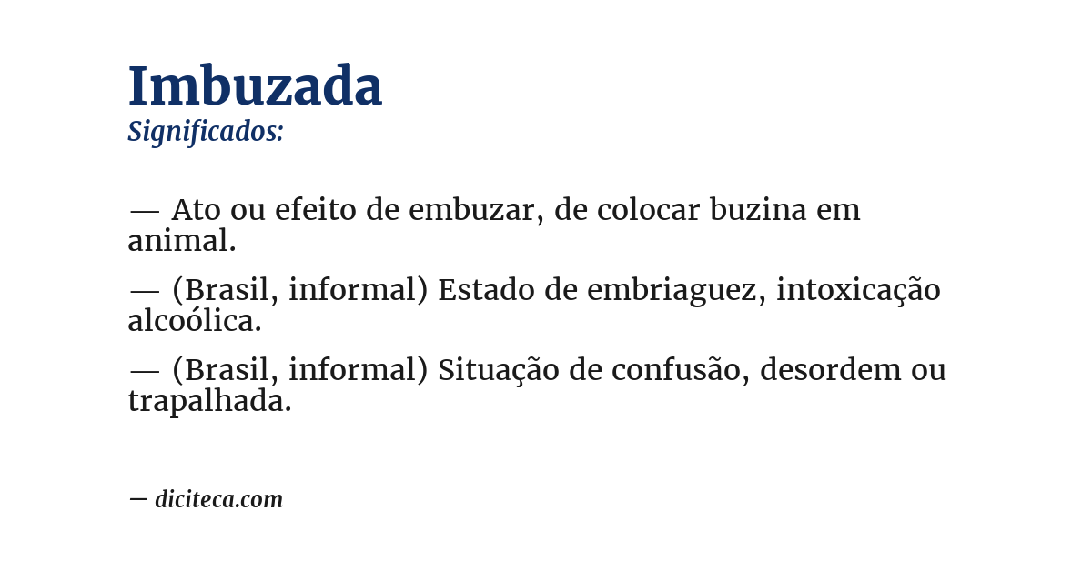 Significado de imbuzada