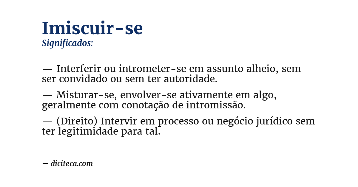 Significado de imiscuir-se