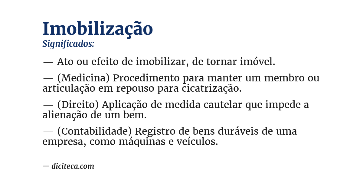 Significado de imobilização