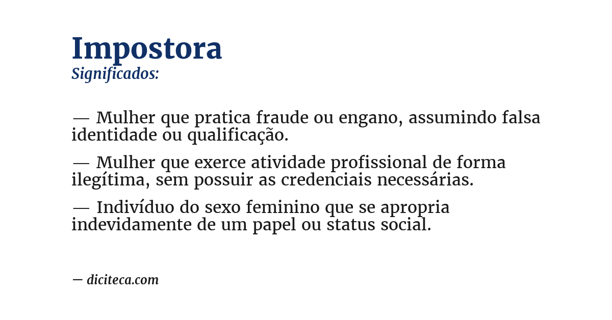 Significado de impostora