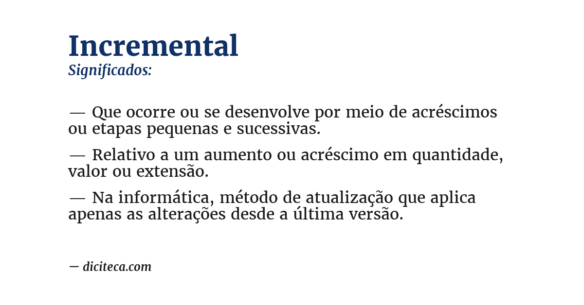 Significado de incremental