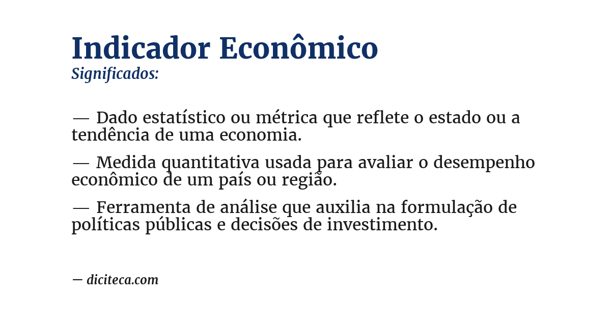 Significado de indicador econômico