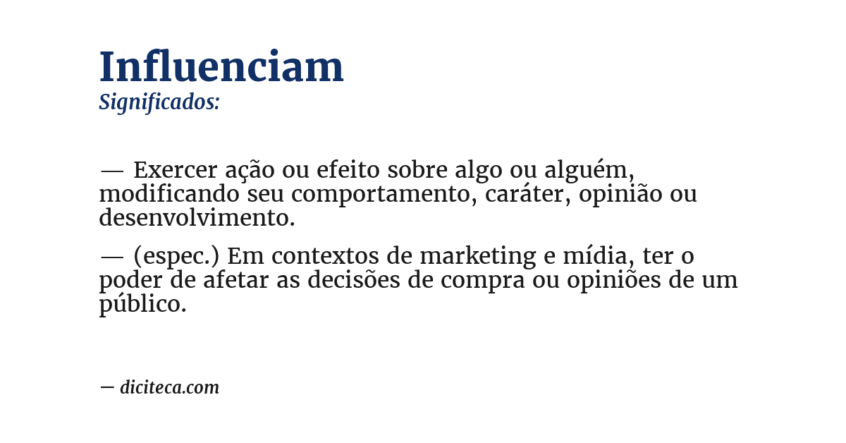 Significado de influenciam