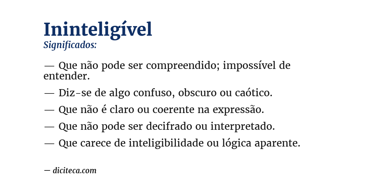 Significado de ininteligível