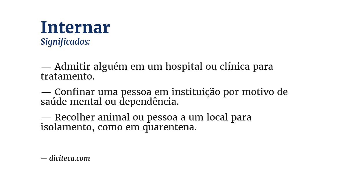 Significado de internar