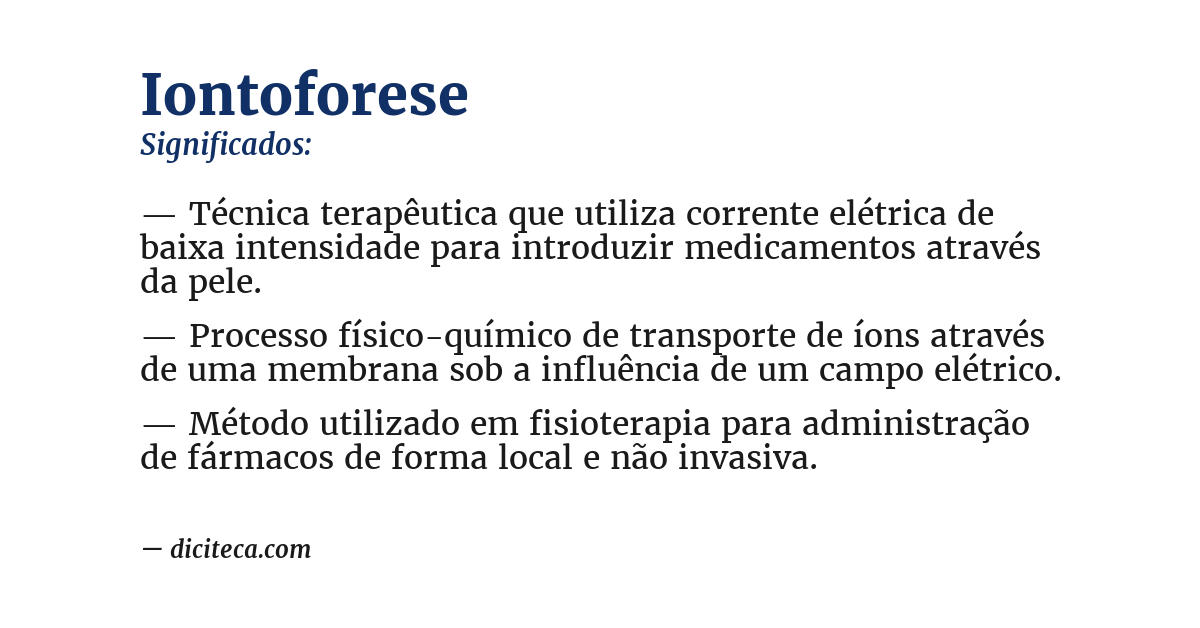 Significado de iontoforese