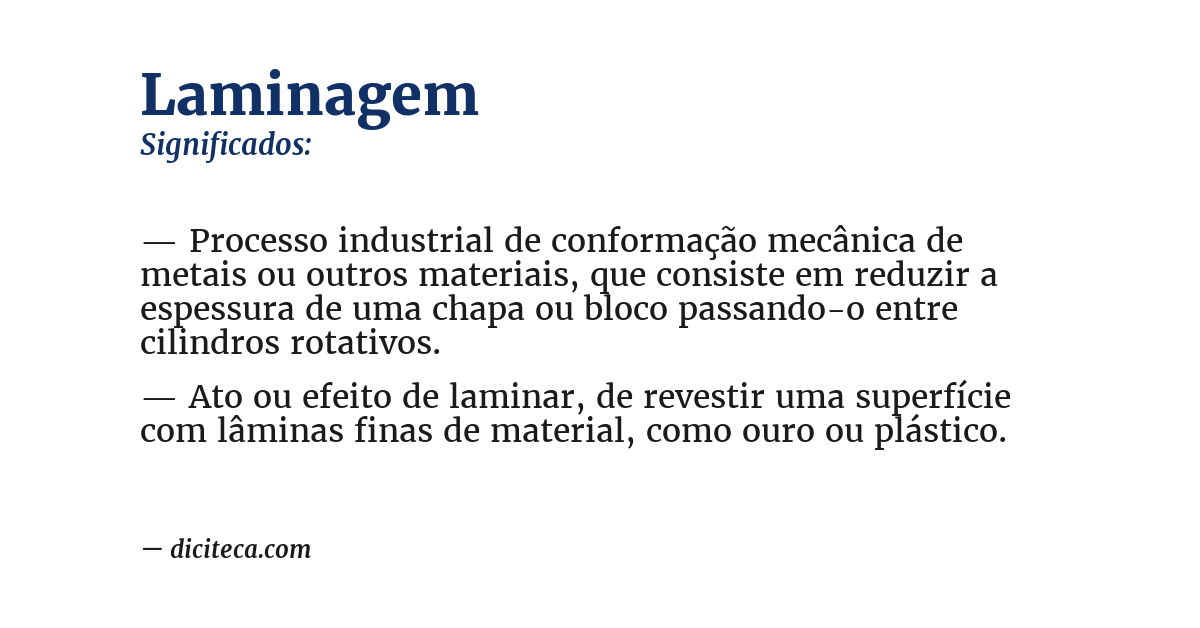 Significado de laminagem