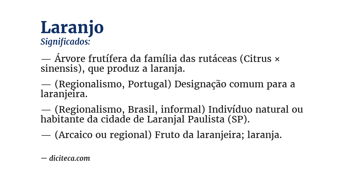 Significado de laranjo
