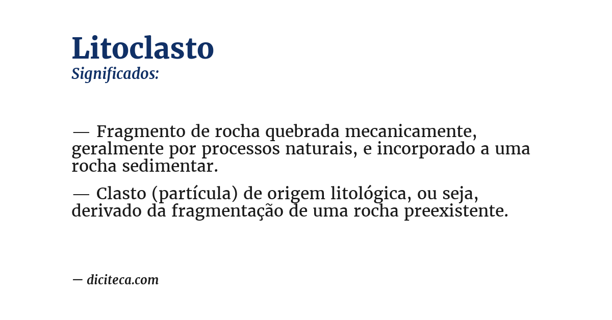Significado de litoclasto