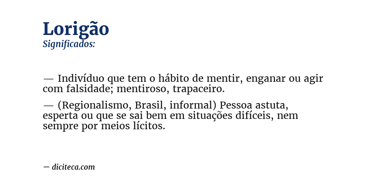 Significado de lorigão