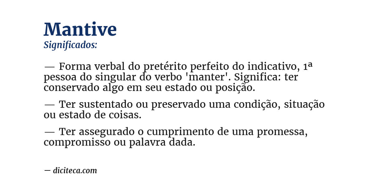 Significado de mantive