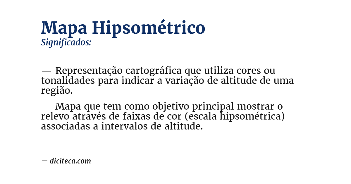 Significado de mapa hipsométrico