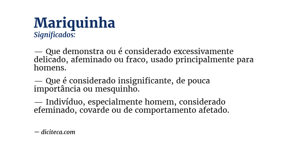Significado de mariquinha