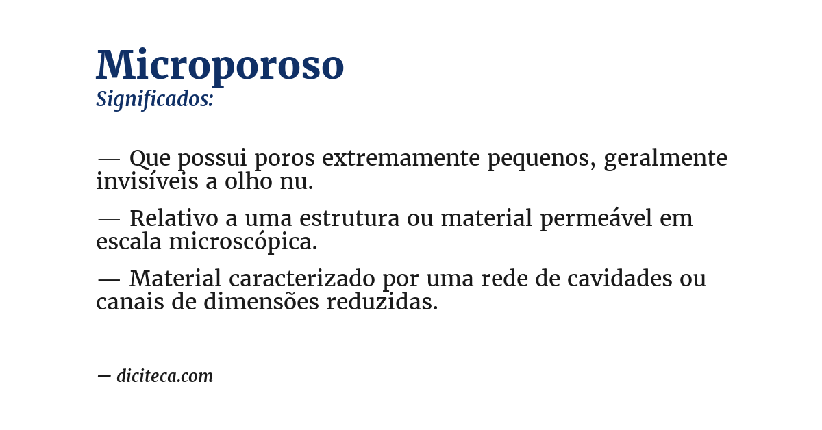 Significado de microporoso