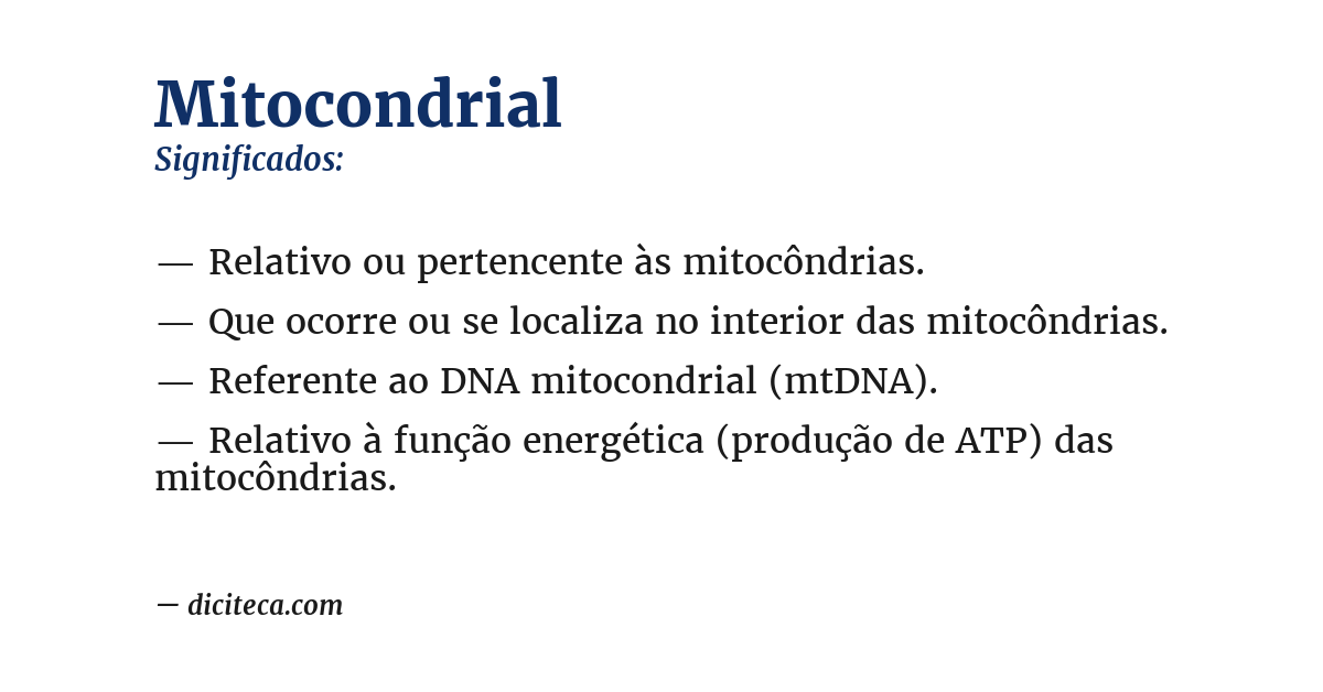 Significado de mitocondrial