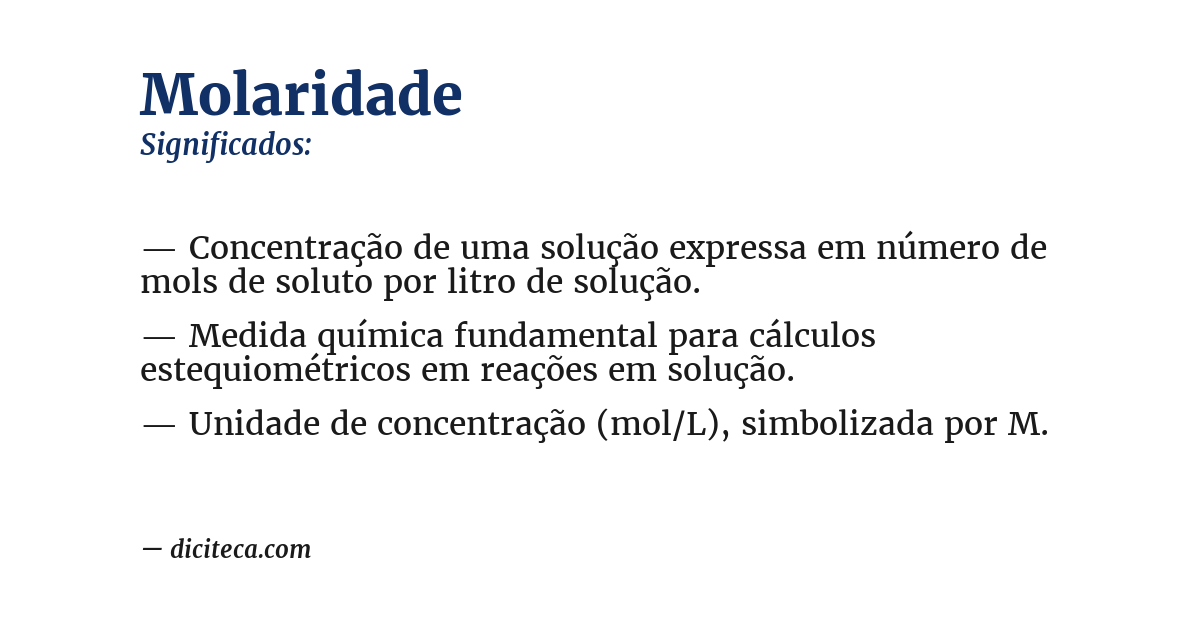 Significado de molaridade