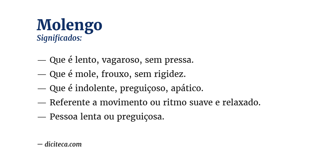 Significado de molengo