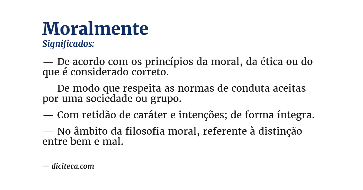 Significado de moralmente