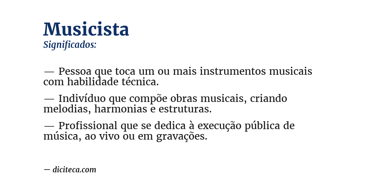 Significado de musicista