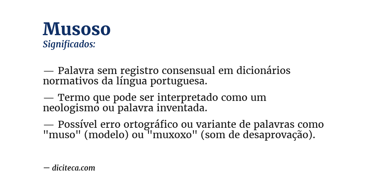 Significado de musoso