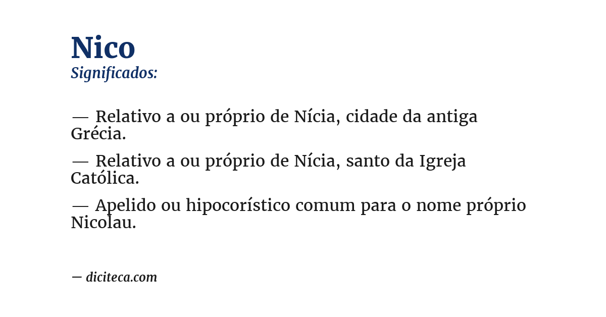 Significado de nico