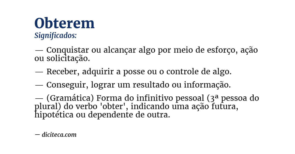 Significado de obterem