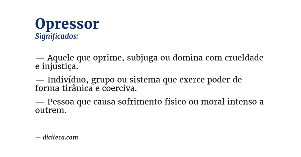 Significado de opressor