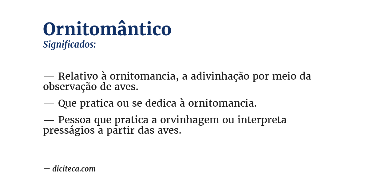 Significado de ornitomântico