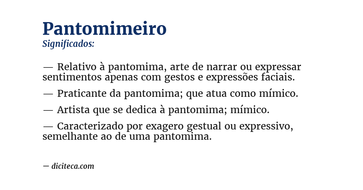 Significado de pantomimeiro