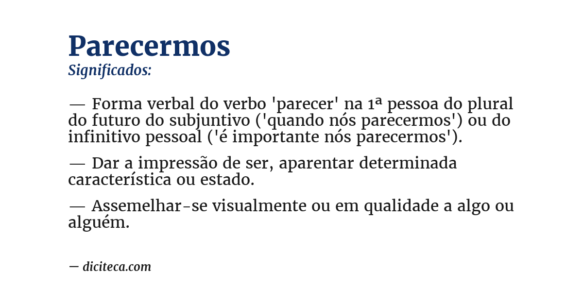 Significado de parecermos