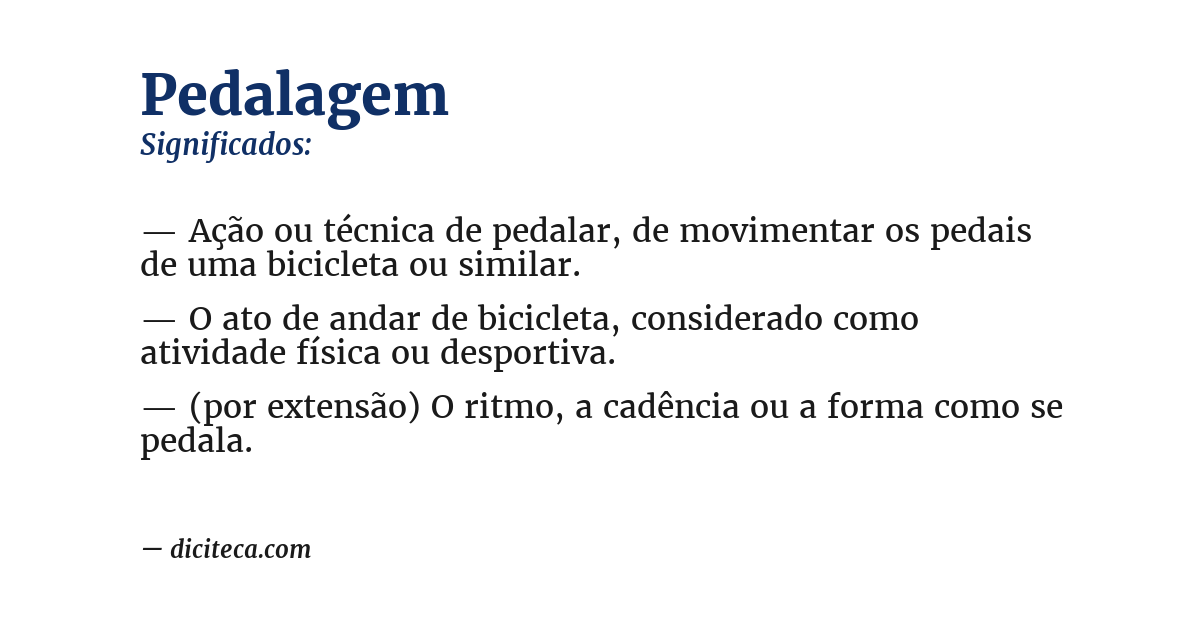 Significado de pedalagem