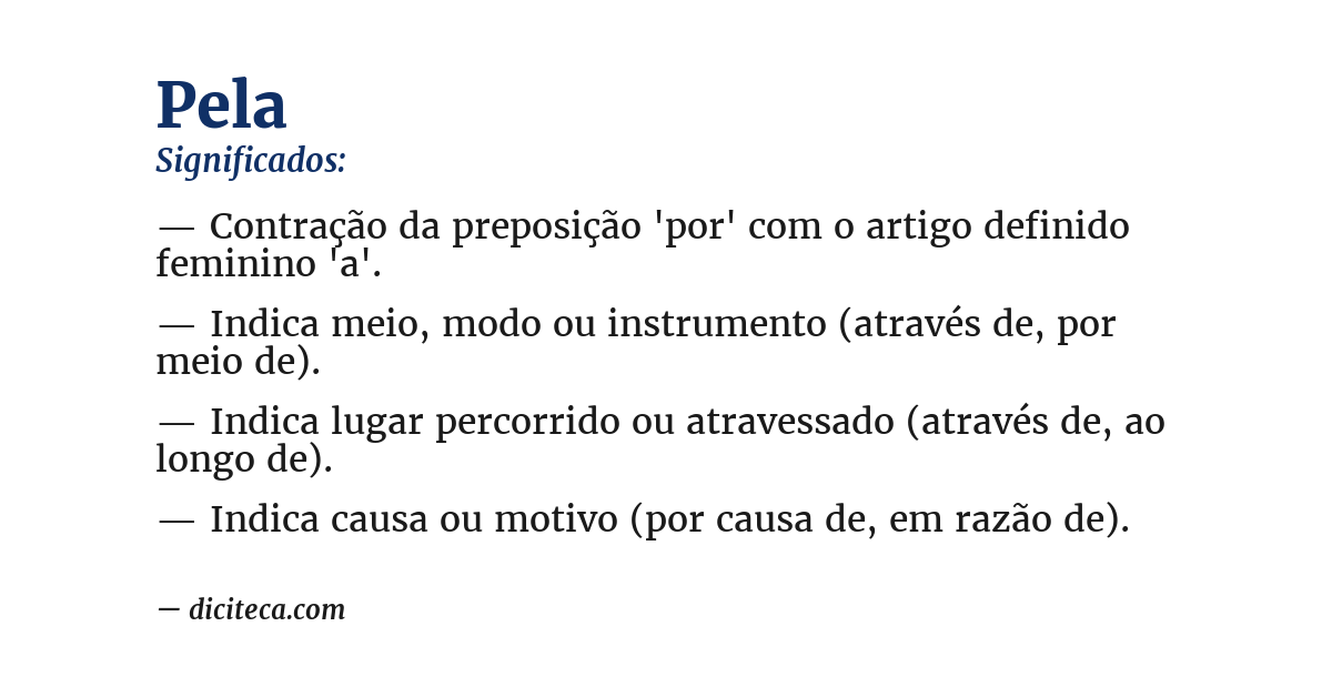 Significado de pela