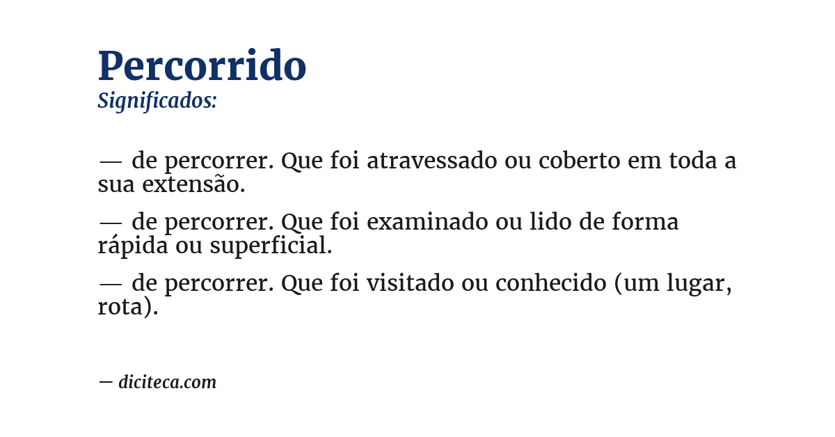 Significado de percorrido
