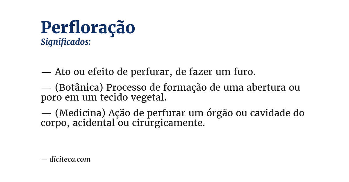 Significado de perfloração