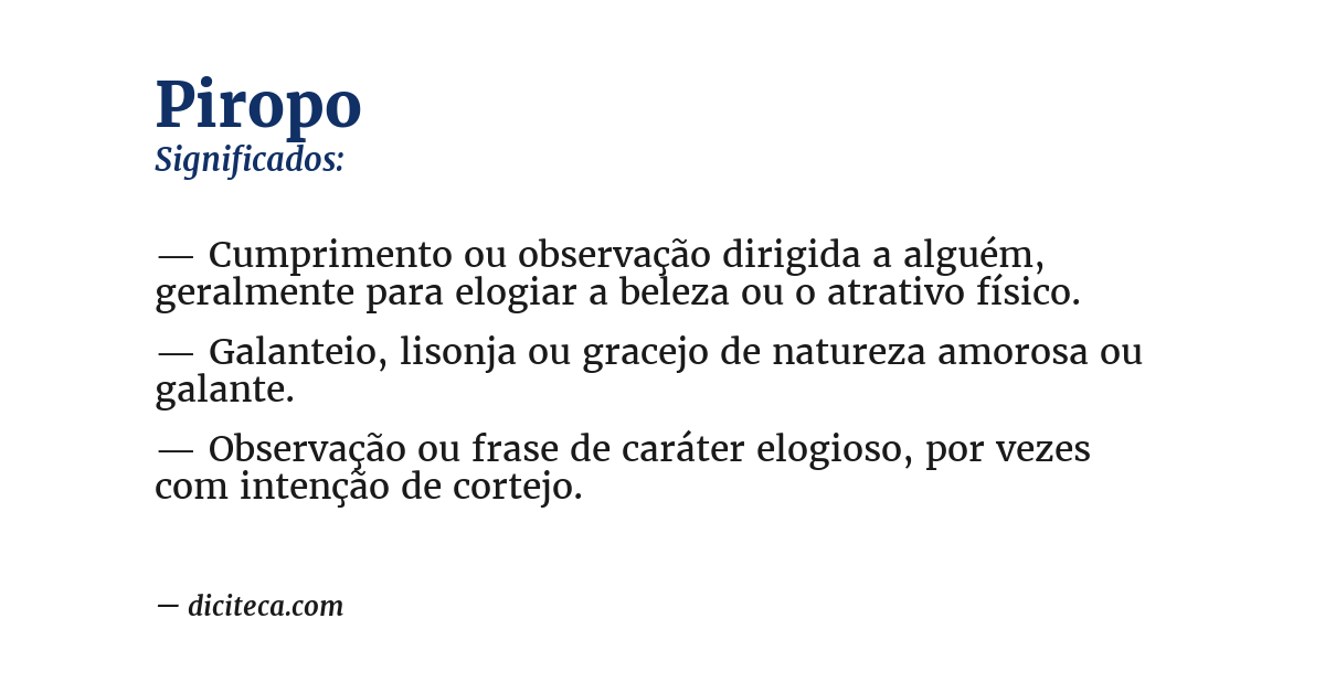 Significado de piropo