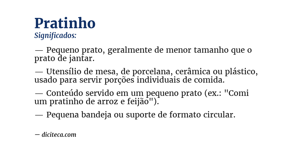 Significado de pratinho