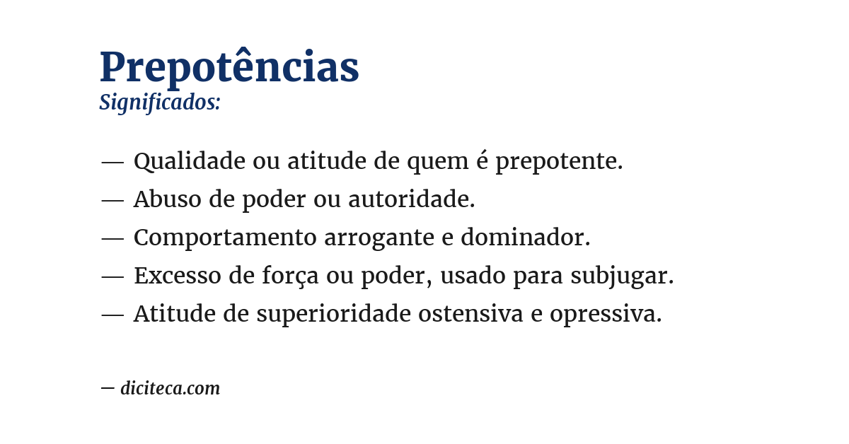 Significado de prepotências