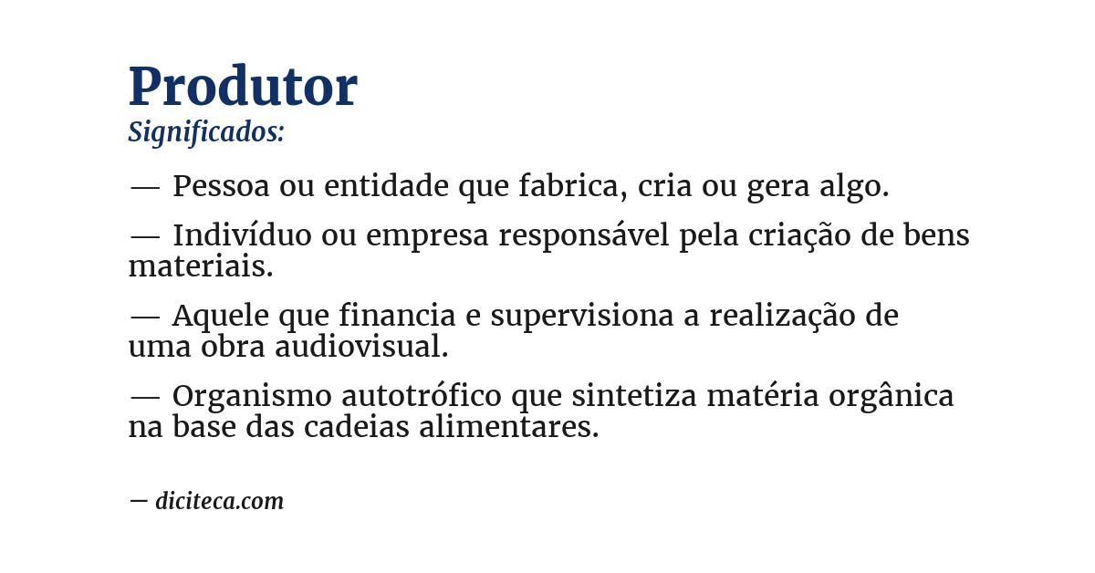 Significado de produtor
