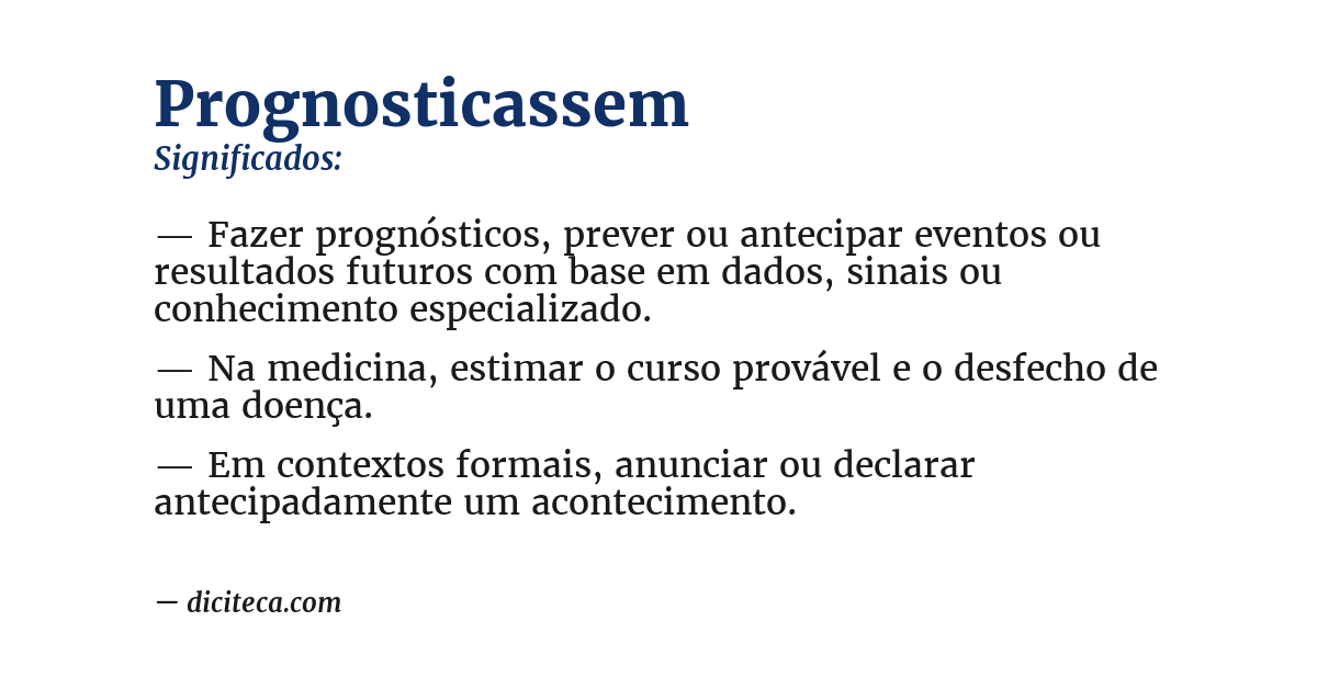 Significado de prognosticassem