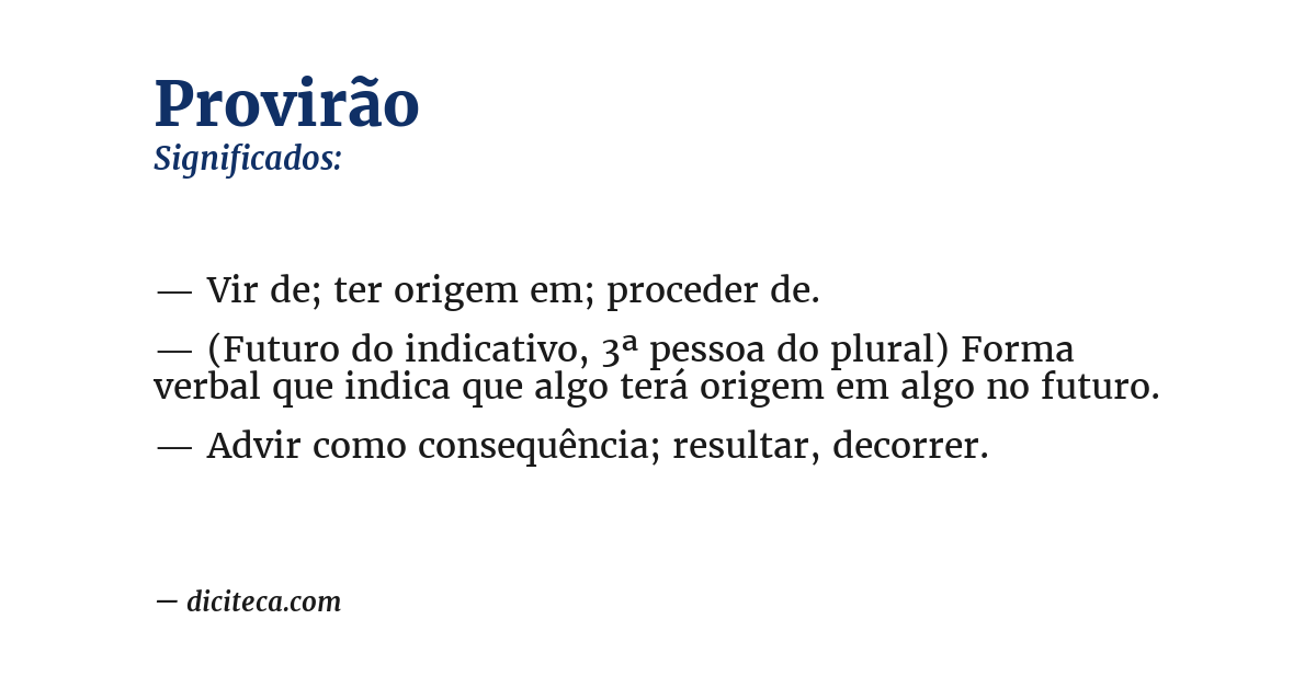 Significado de provirão
