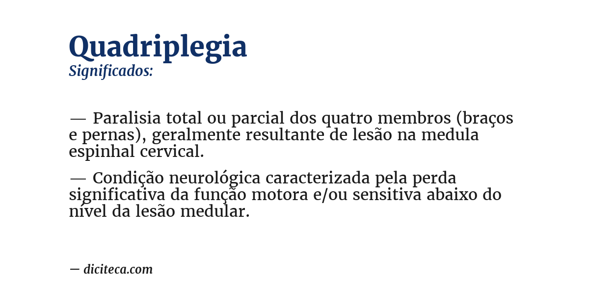 Significado de quadriplegia