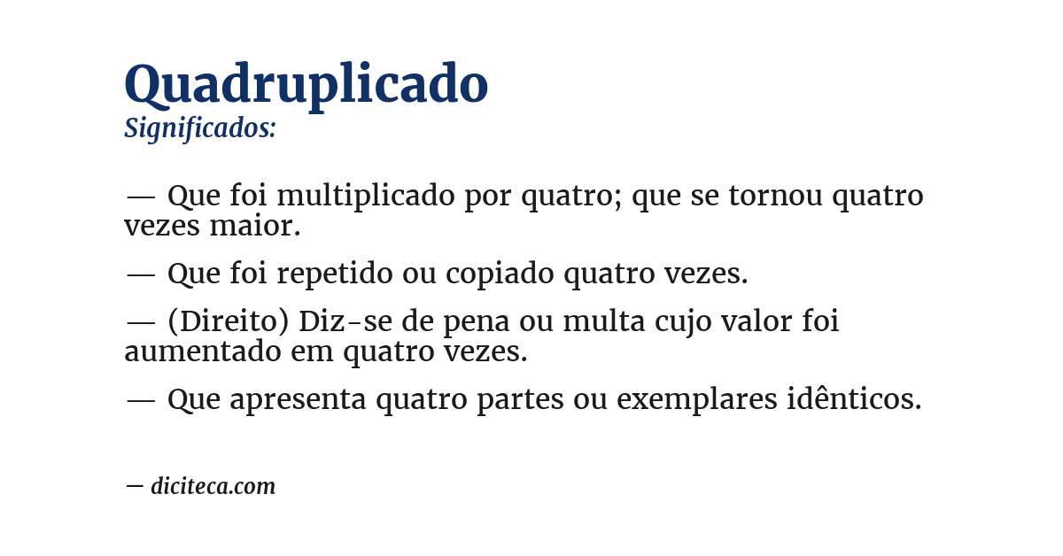 Significado de quadruplicado
