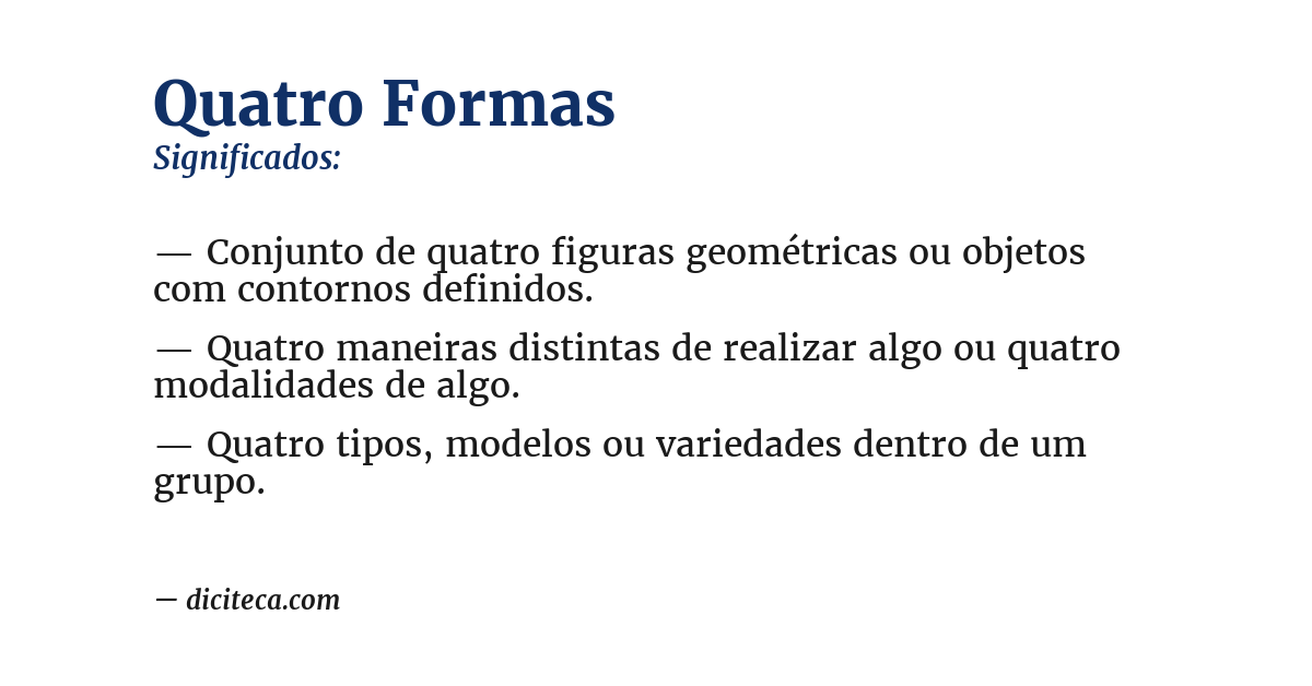 Significado de quatro formas