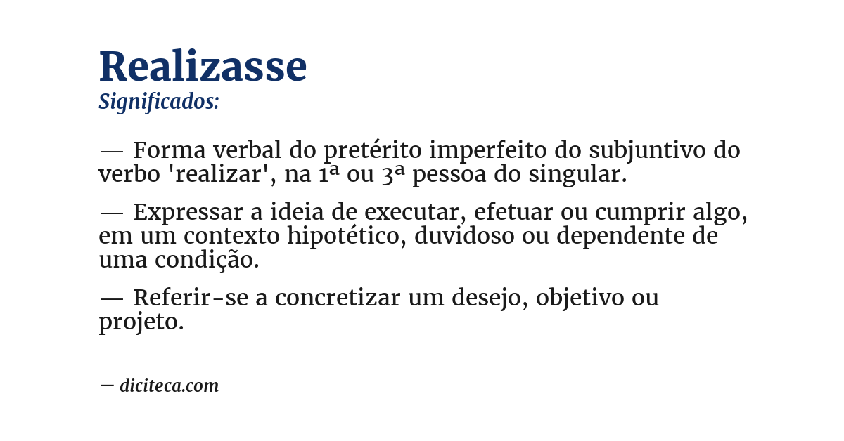 Significado de realizasse