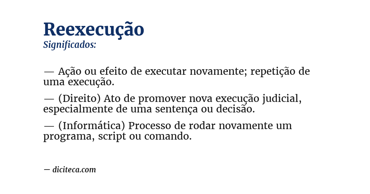 Significado de reexecução