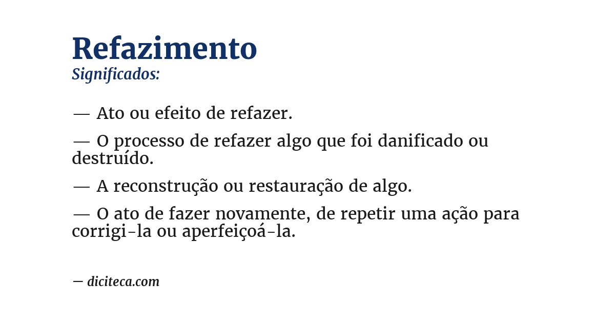 Significado de refazimento