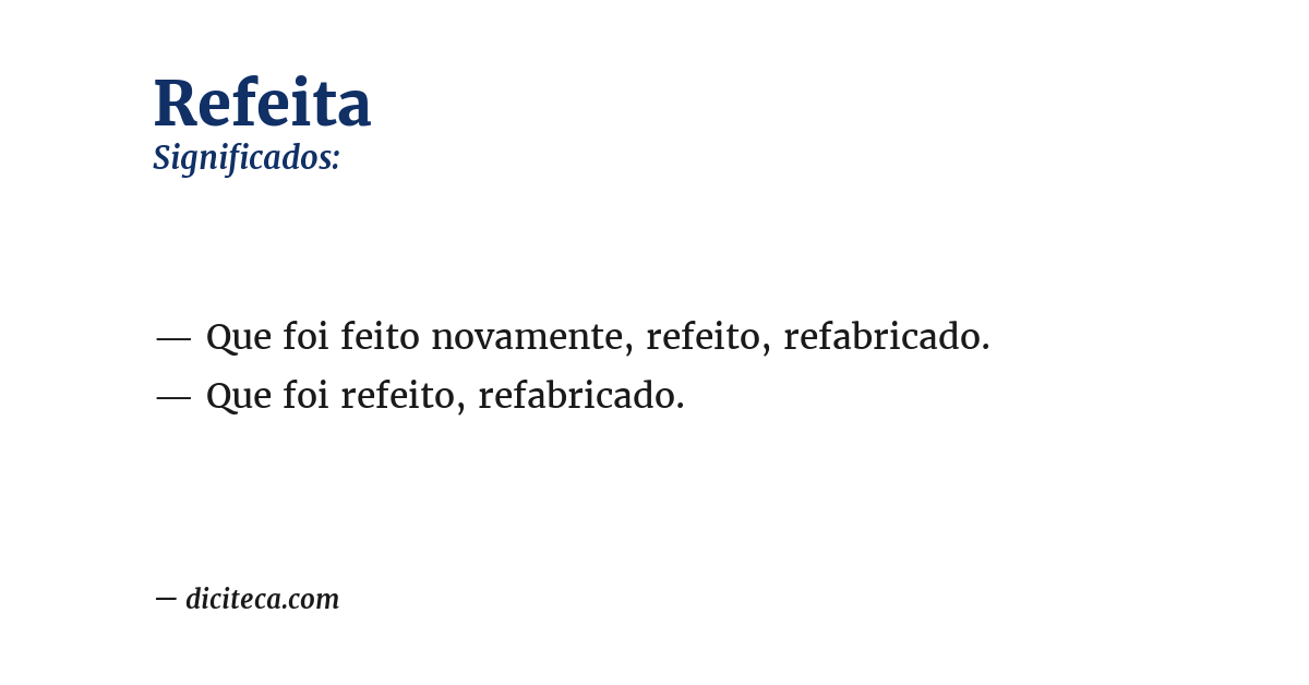 Significado de refeita