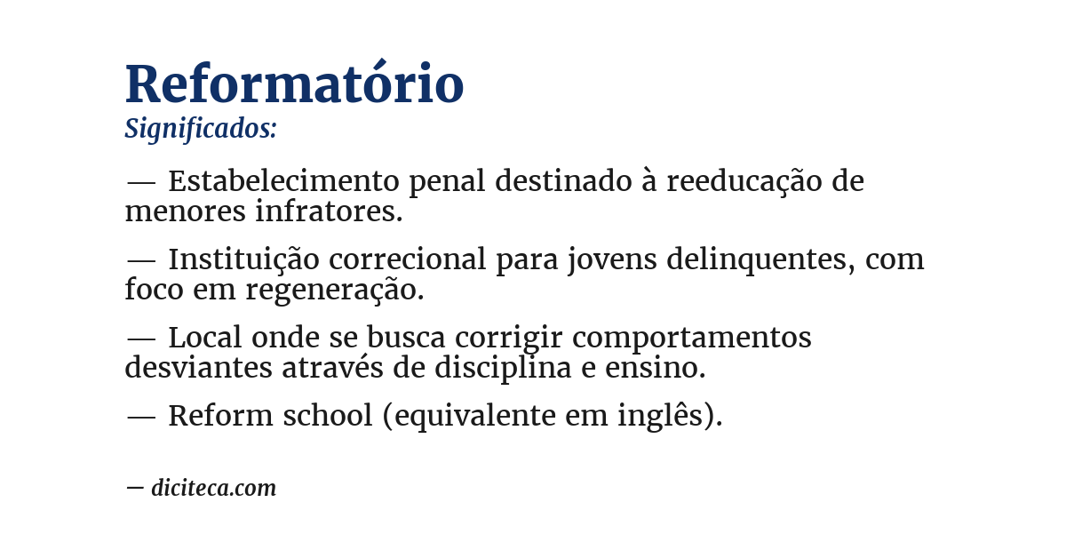 Significado de reformatório