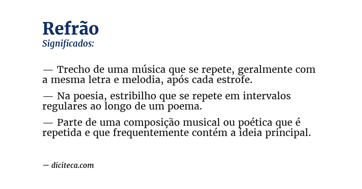 Significado de refrão